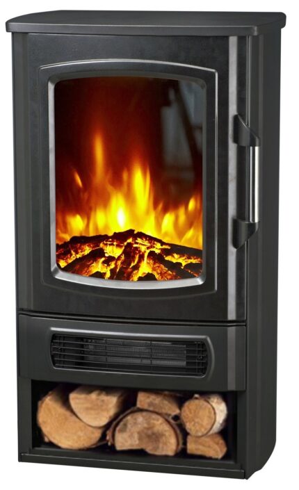 foyer electrique noir imitation fonte elsinki