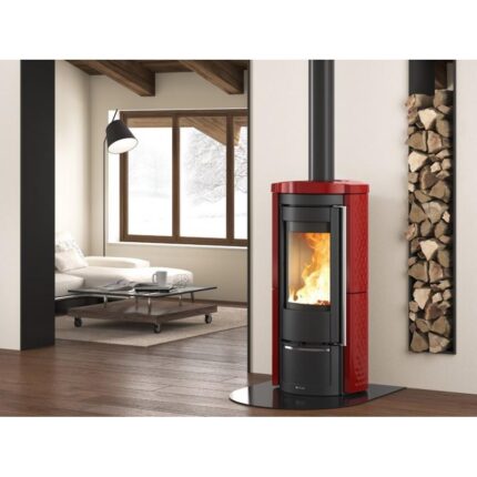 poele a bois en faience la nordica liu 9 kw 2