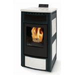 poele a granules ventile ceramique origine ph maia bicolore 14 kw 1