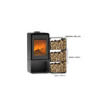 pack 1 poele a bois domino avec range buche 11414 (2)