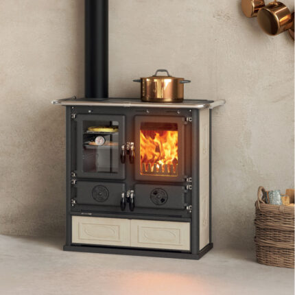 cuisiniere a bois rosetta sinistra 50 ceramica